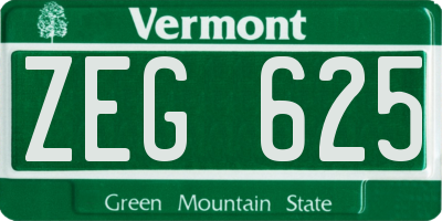 VT license plate ZEG625