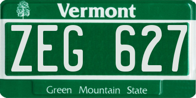 VT license plate ZEG627