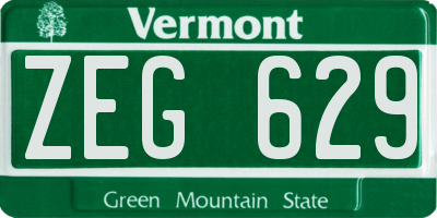 VT license plate ZEG629