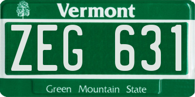 VT license plate ZEG631