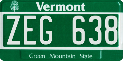 VT license plate ZEG638