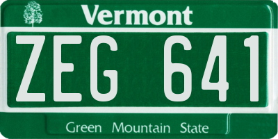 VT license plate ZEG641