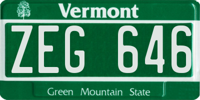 VT license plate ZEG646