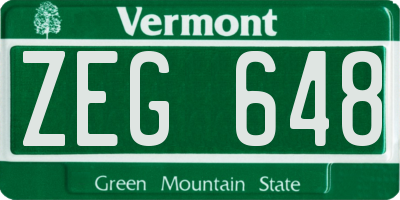 VT license plate ZEG648