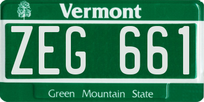 VT license plate ZEG661