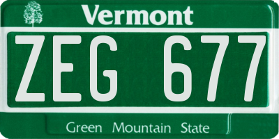VT license plate ZEG677