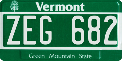 VT license plate ZEG682