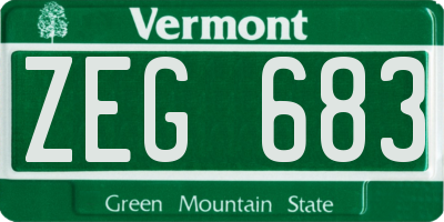 VT license plate ZEG683