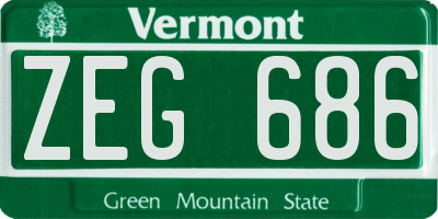 VT license plate ZEG686