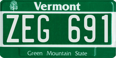 VT license plate ZEG691