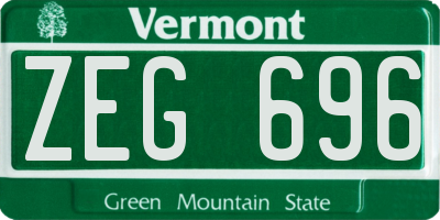 VT license plate ZEG696