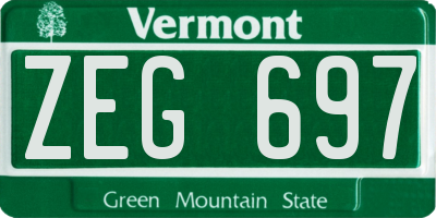 VT license plate ZEG697