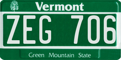 VT license plate ZEG706
