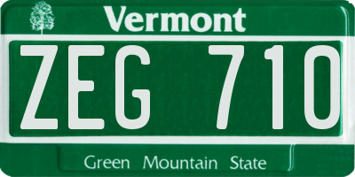 VT license plate ZEG710