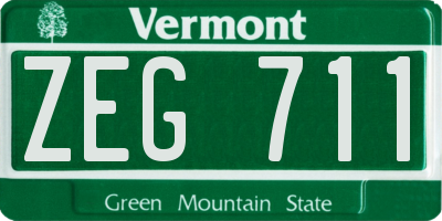 VT license plate ZEG711
