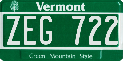 VT license plate ZEG722