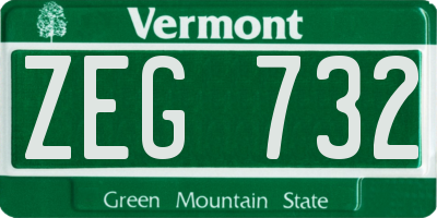VT license plate ZEG732