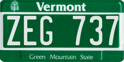 VT license plate ZEG737