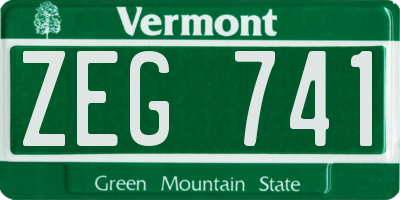 VT license plate ZEG741