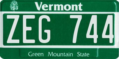 VT license plate ZEG744