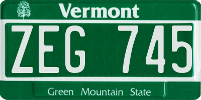 VT license plate ZEG745