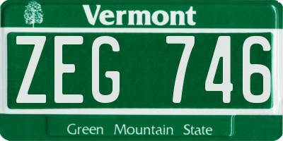 VT license plate ZEG746