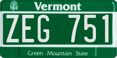 VT license plate ZEG751