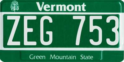 VT license plate ZEG753