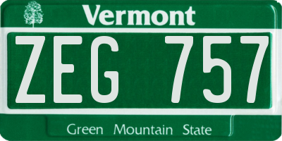 VT license plate ZEG757
