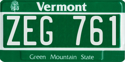 VT license plate ZEG761