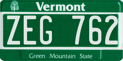 VT license plate ZEG762