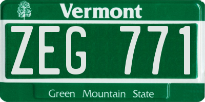 VT license plate ZEG771