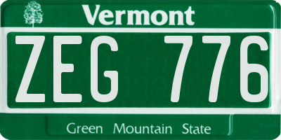 VT license plate ZEG776