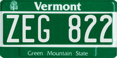 VT license plate ZEG822