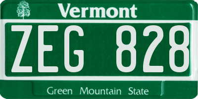 VT license plate ZEG828