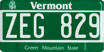 VT license plate ZEG829