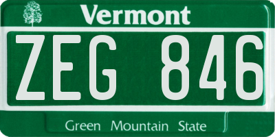 VT license plate ZEG846