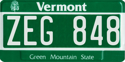 VT license plate ZEG848