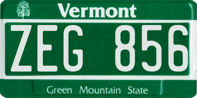 VT license plate ZEG856