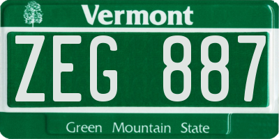 VT license plate ZEG887