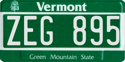 VT license plate ZEG895