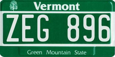 VT license plate ZEG896