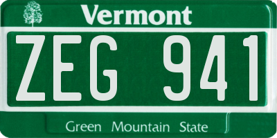 VT license plate ZEG941