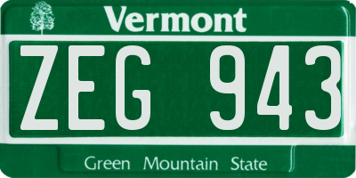 VT license plate ZEG943