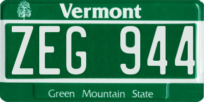VT license plate ZEG944