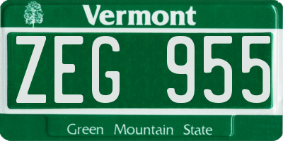 VT license plate ZEG955