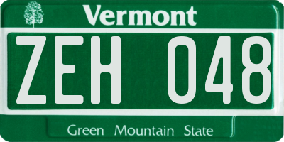 VT license plate ZEH048