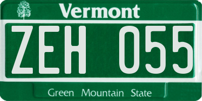 VT license plate ZEH055