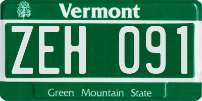 VT license plate ZEH091