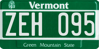 VT license plate ZEH095
